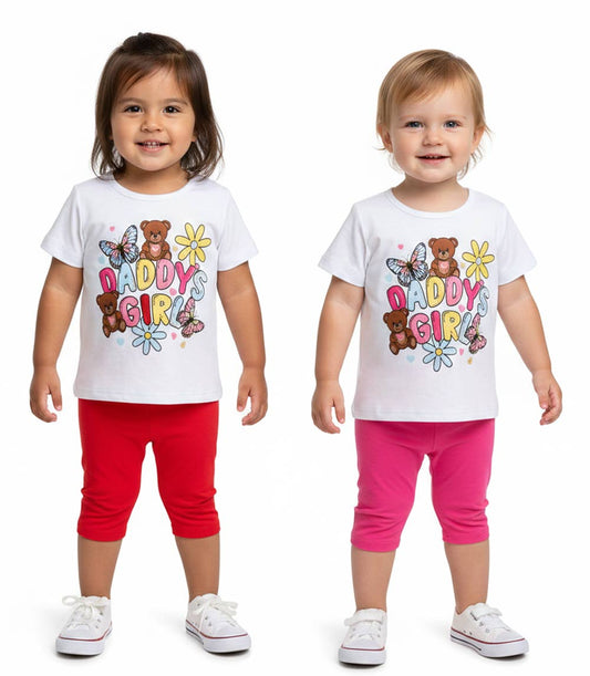 GIRLS PINK Daddy's Girl Screen Top W Biker Legging Set - 2209501