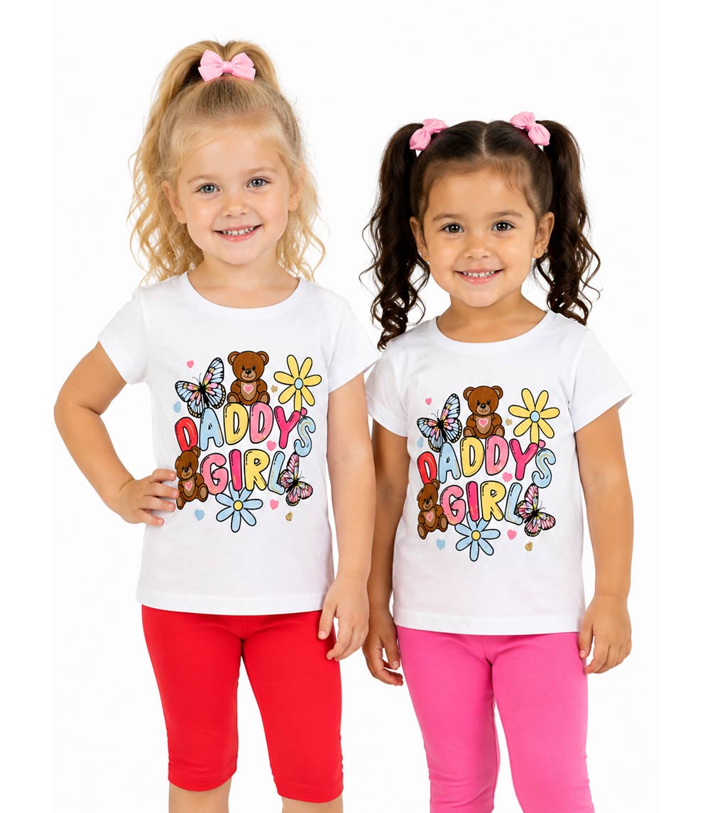 GIRLS PINK Daddy's Girl Screen Top W Biker Legging Set - 2209501