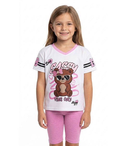 Conjunto de top y leggings estilo biker de Mama's Mini Pink para niña - 2294001
