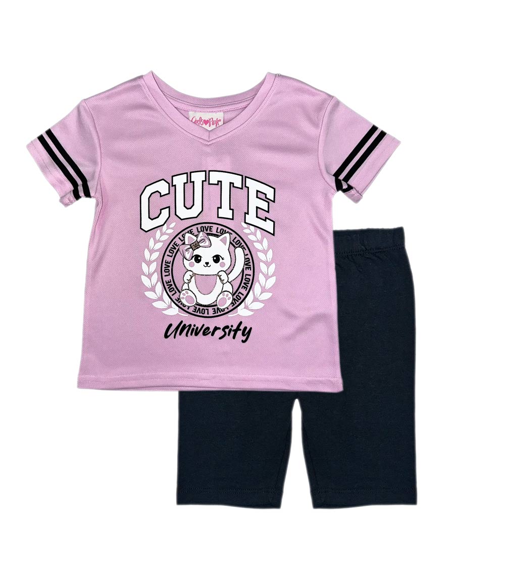 Conjunto de top y leggings estilo biker de Mama's Mini Pink para niña - 2294001