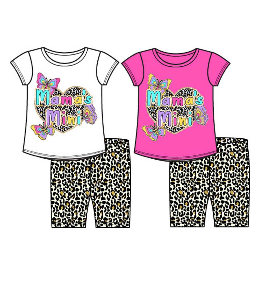 GIRLS PINK Mama's Mini Screen Top and Biker Legging Set-2294001