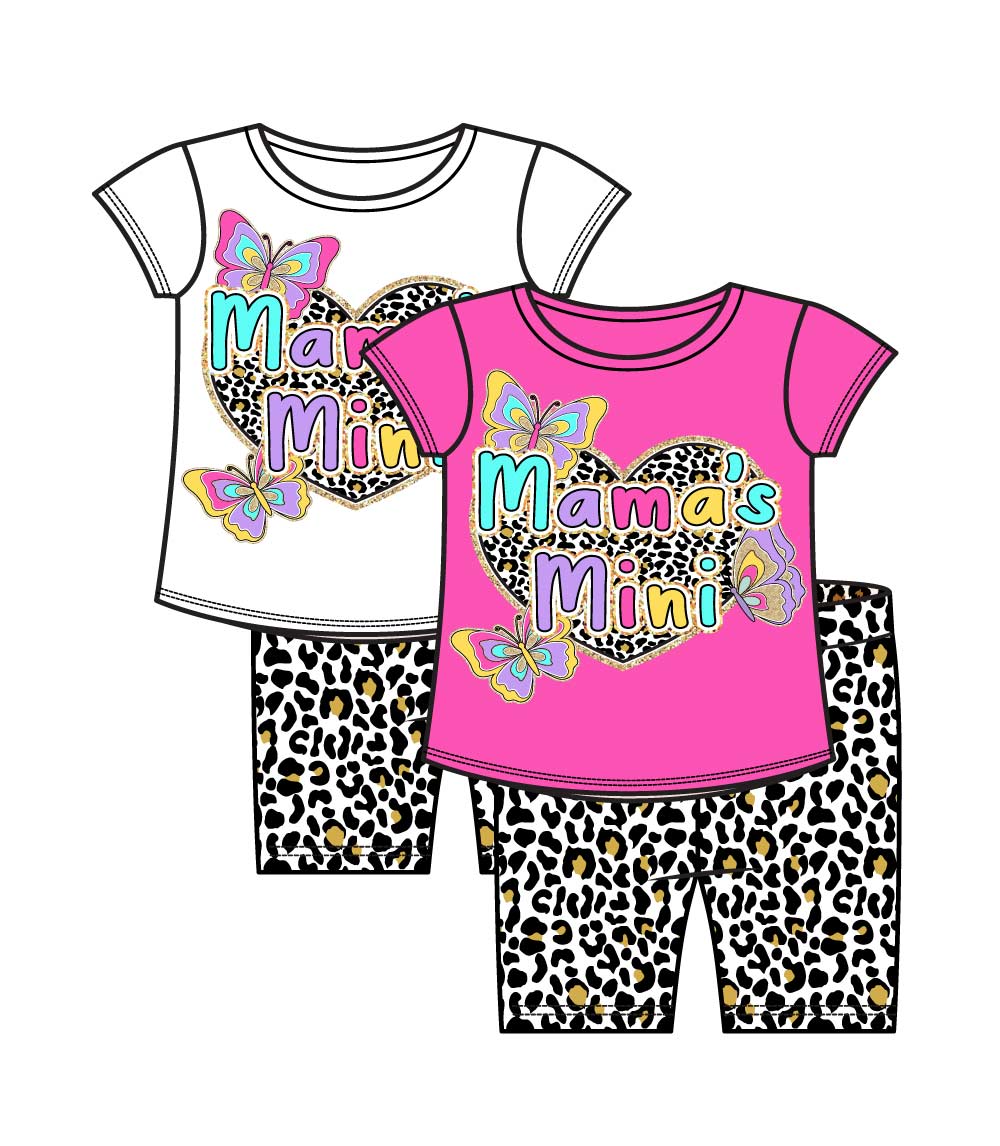 GIRLS PINK Mama's Mini Screen Top and Biker Legging Set-2294002