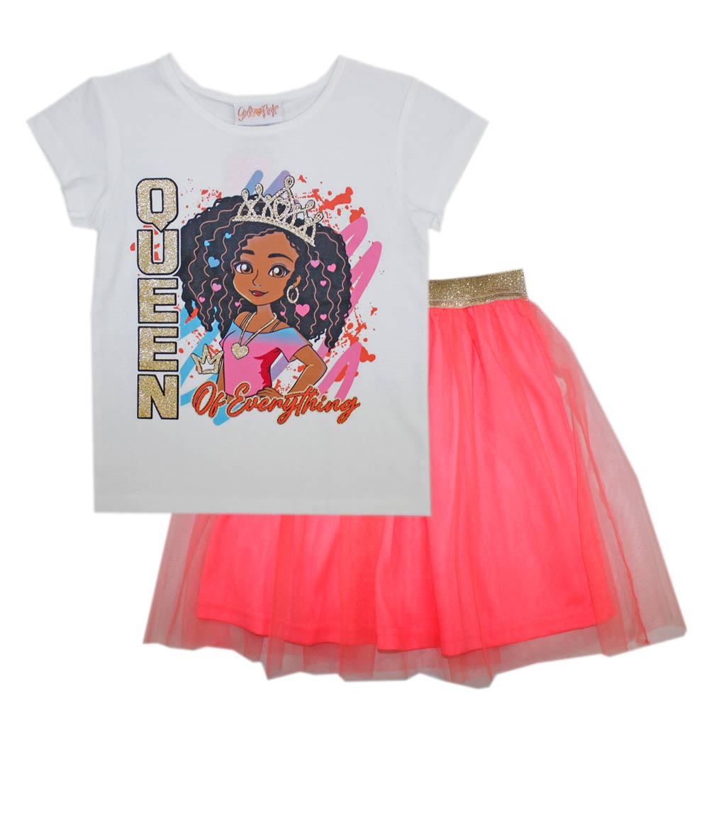 GIRLS PINK Queen Boss Screen Top with Tuille Skirt-2413904