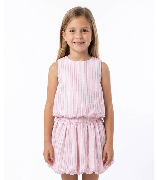 GIRLS PINK Textured Woven Top W Bubble Skirt Set - 2461004