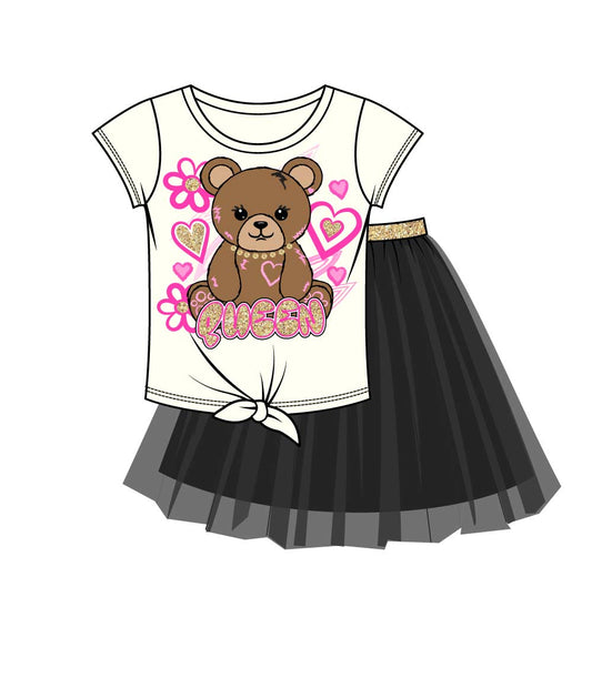 GIRLS PINK Teddy Bear Queen Screen Top with Tuille Skirt-2466527