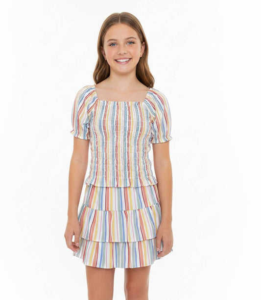 GIRLS PINK Knit Top with Woven Skirt Set - 2495367