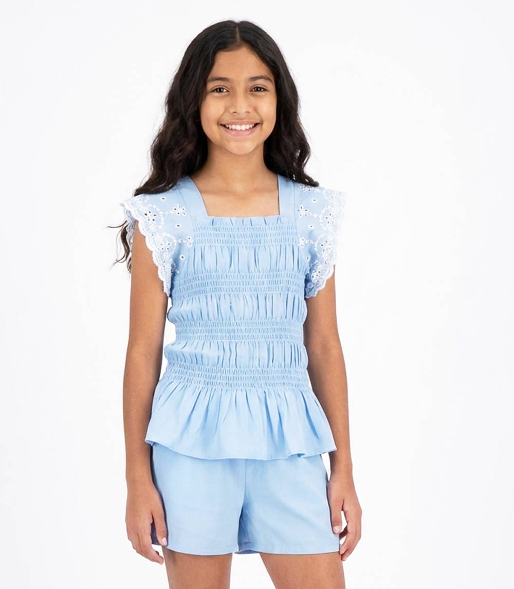 GIRLS PINK Conjunto de blusa y pantalón corto de crepé para niña - 2858667