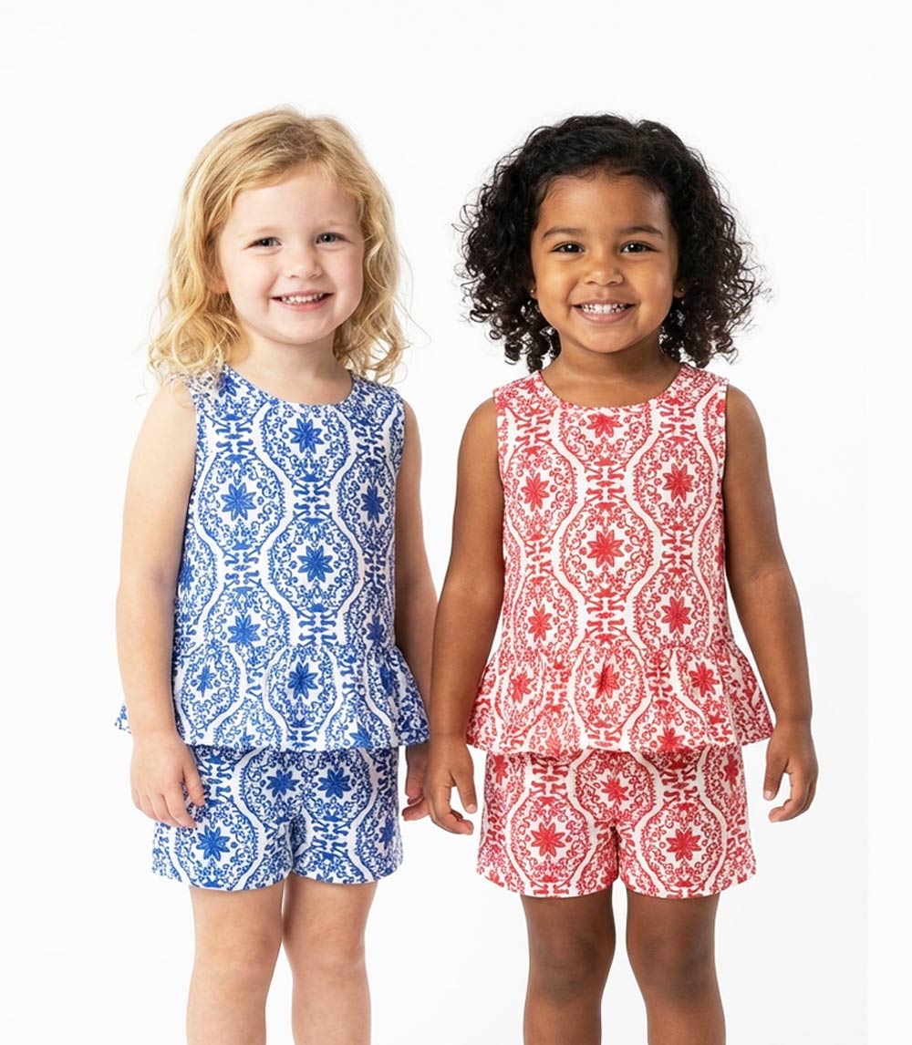 GIRLS PINK Peplum Top with Woven Short Set - 2866102