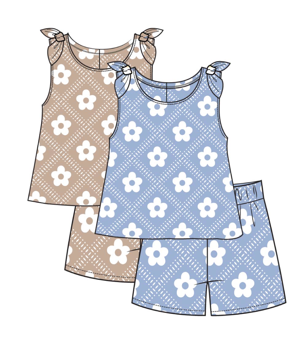 GIRLS PINK Top With Bows On Straps Woven Short Set - 2883202