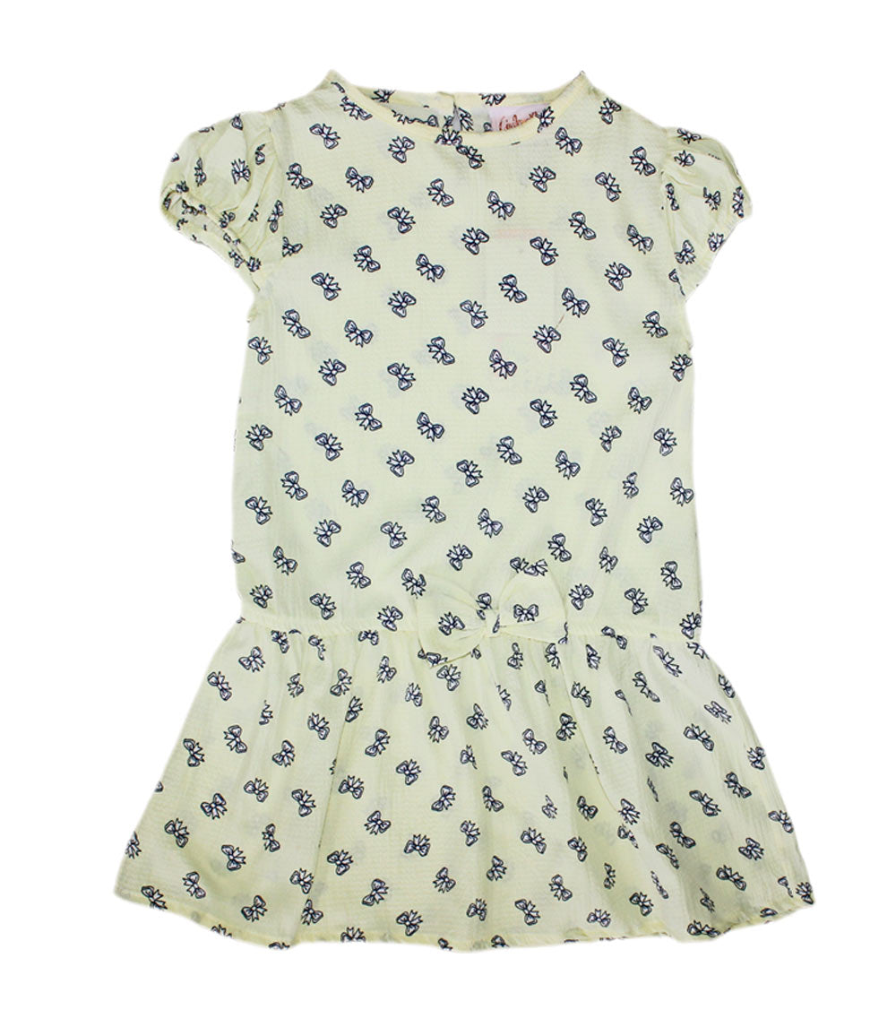 GIRLS PINK Bow Print Gingham Dress with Bow - 3507402
