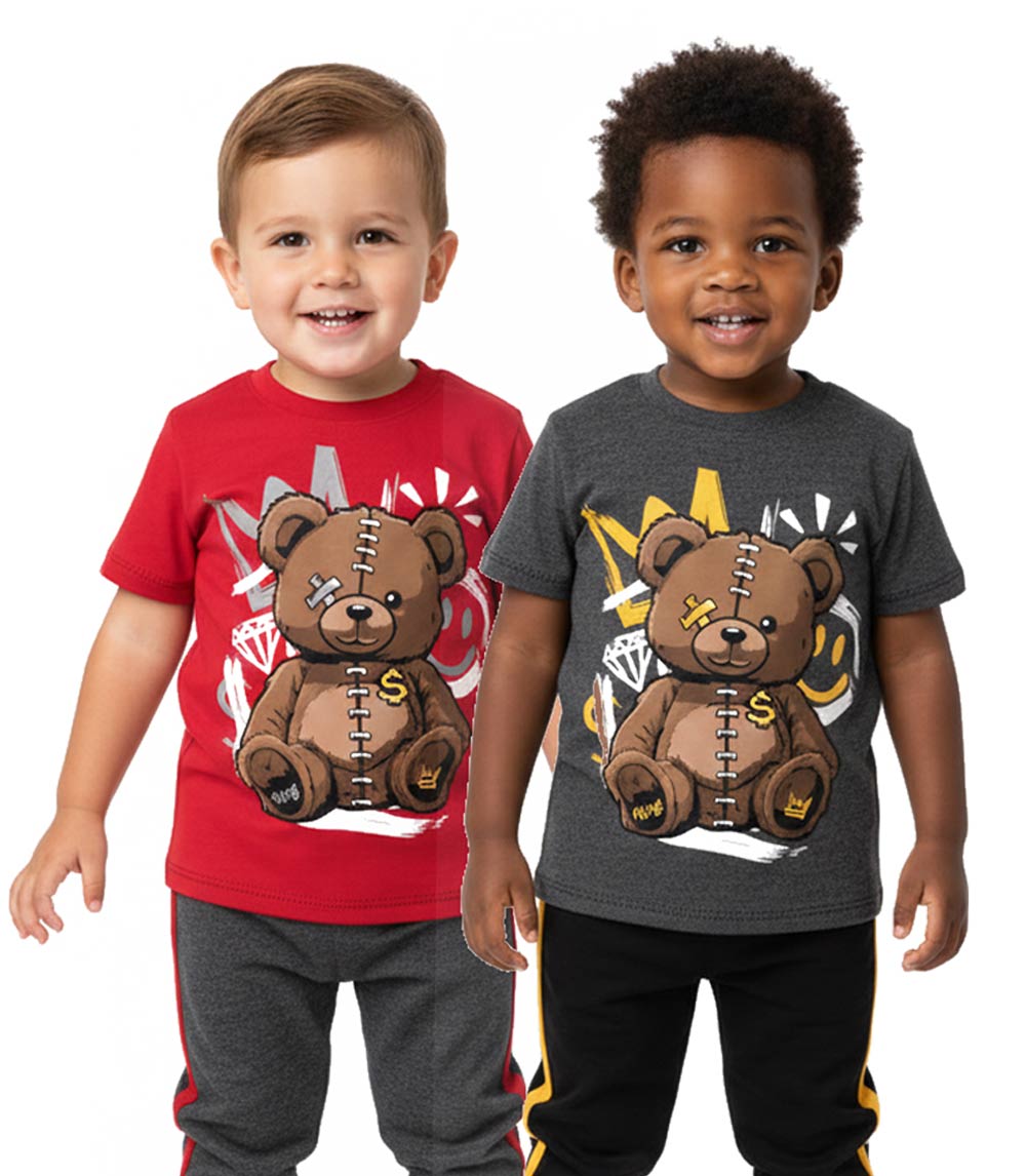 S1OPE Teddy Bear Screen Top w Jogger Pant - 6297002