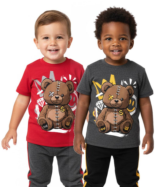 S1OPE Teddy Bear Screen Top w Jogger Pant - 6297002