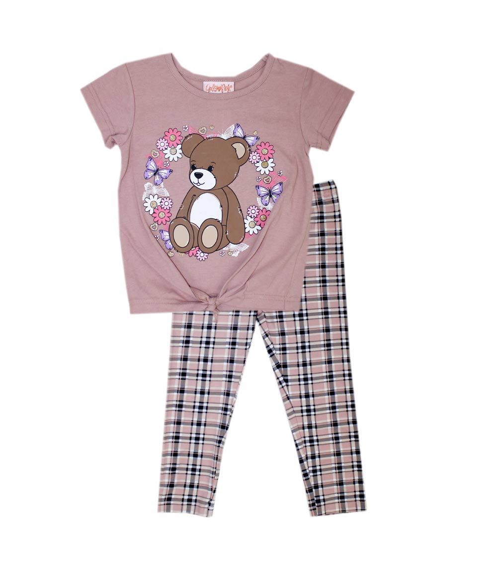 GIRLS PINK Teddy Bear Love Screen Top and Legging-6335102