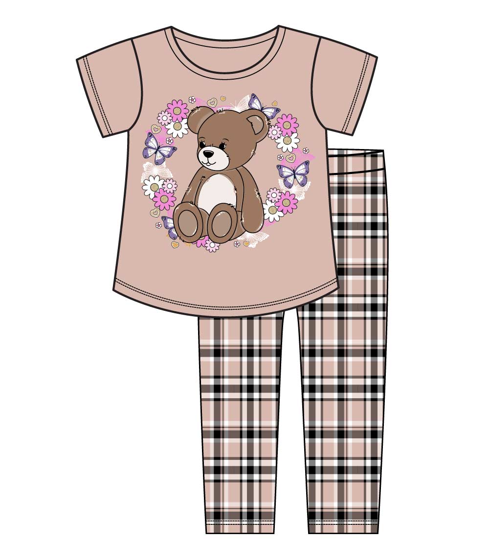 GIRLS PINK Teddy Bear Love Screen Top and Legging-6337401