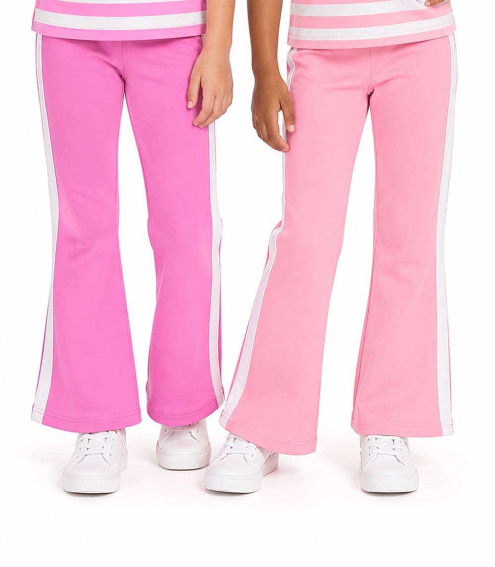 Top rosa Just Love Heart con pantalón acampanado y estampado animal para niña - 6568504