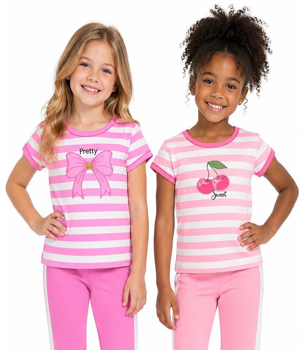 Top rosa Just Love Heart con pantalón acampanado y estampado animal para niña - 6568504