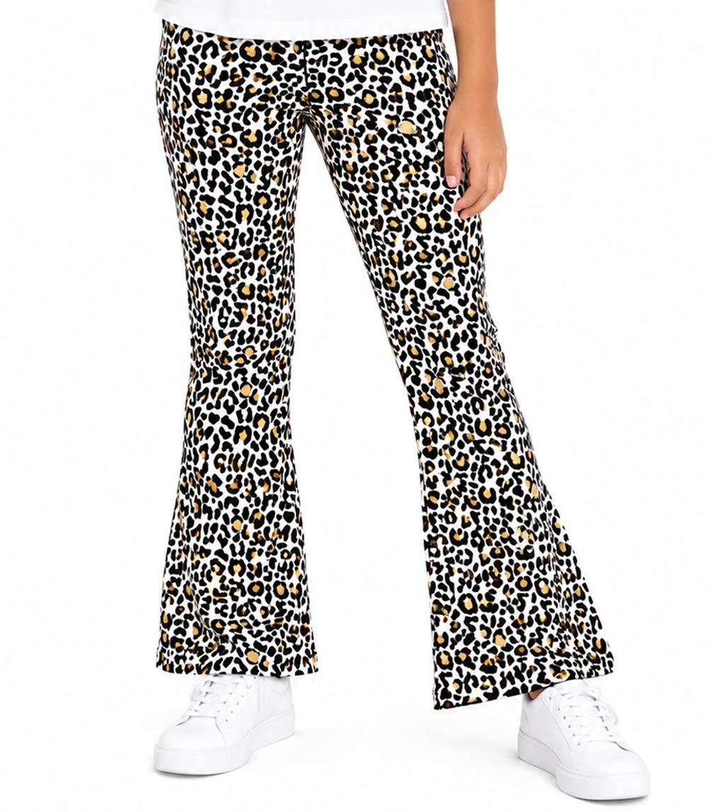 GIRLS PINK Just Love Heart Screen White Top w Animal Print Flared Pant-6561004