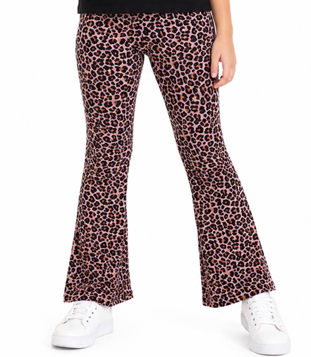 GIRLS PINK Just Love Heart Screen Top w Flared Pant Animal Print-6568504