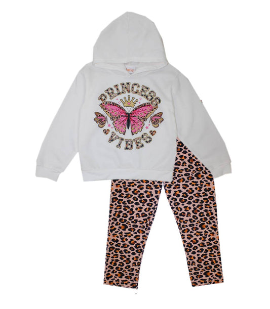 GIRLS PINK Conjunto de leggings de polar con capucha y osito de peluche a cuadros para niña - 7313502