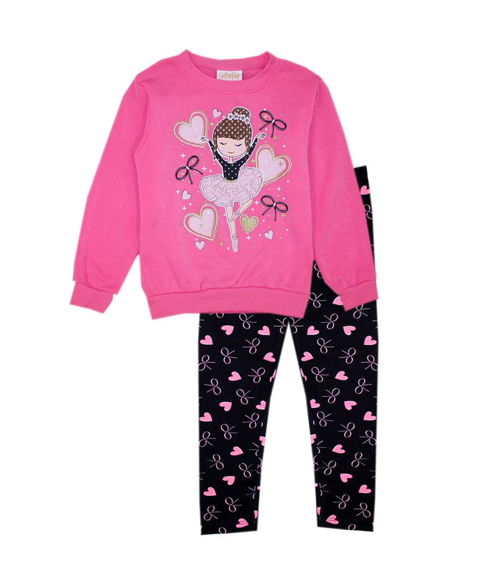 GIRLS PINK Ballerina Screen L/S Crew Neck Top Legging Set-7325102