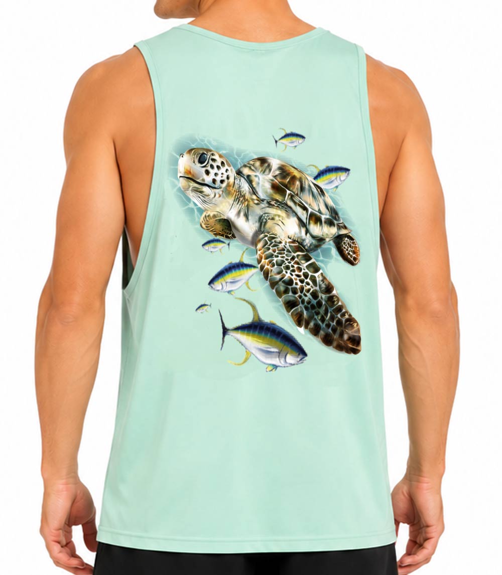 Men Performance Muscle Tank Top Turtle Graphic - 7558709