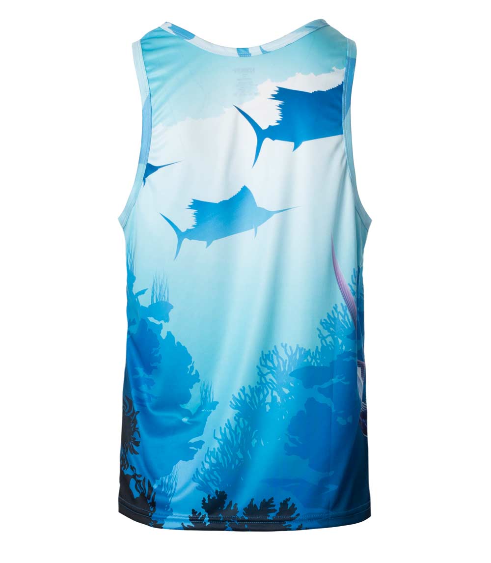 Men Performance Muscle Tank Top Marlin Fish Graphic-7587309