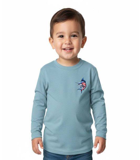 Camiseta de rendimiento para niños con estampado de pez marlín - 7665002