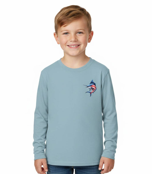 Camiseta de rendimiento para niños con estampado de pez marlín - 7665002