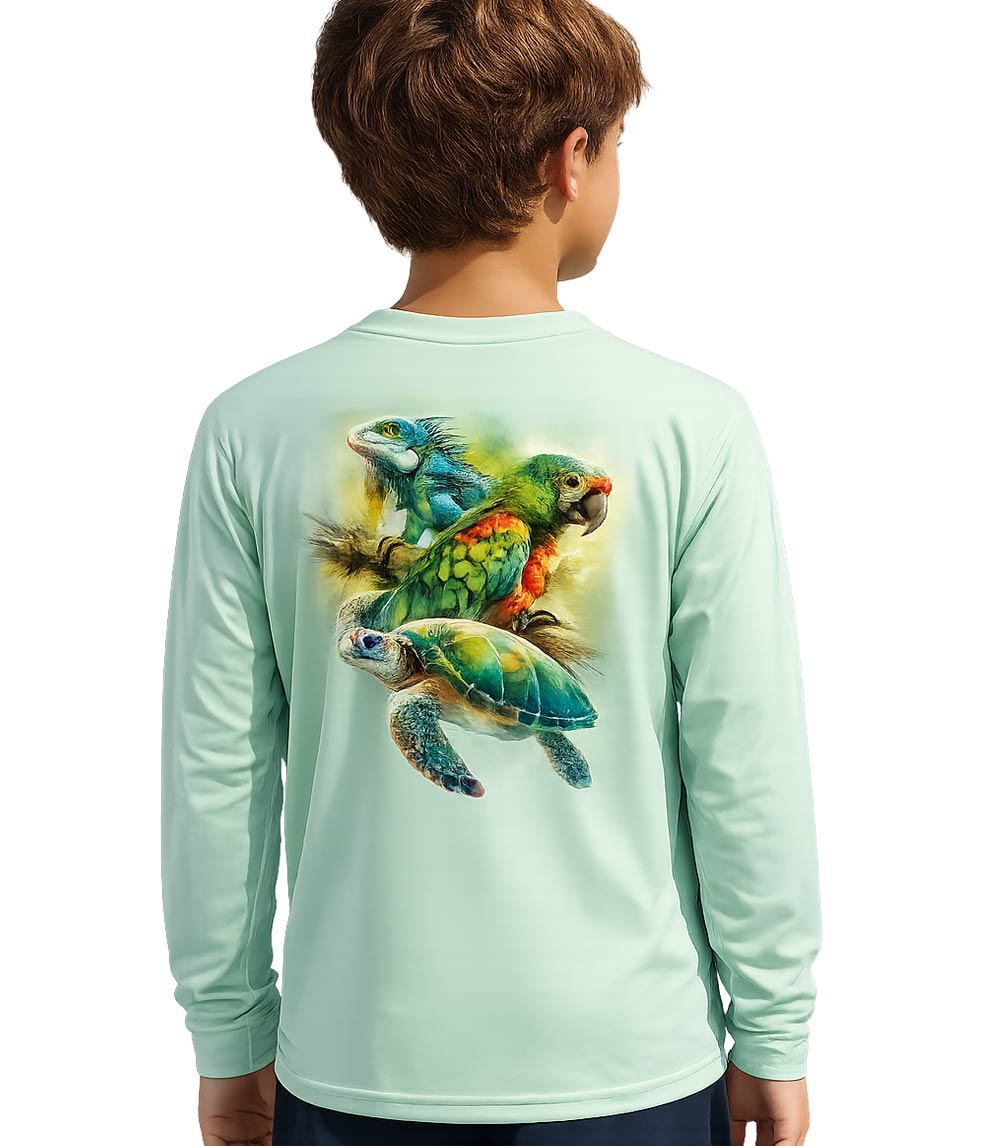 Camiseta de rendimiento para niños con estampado de pez marlín - 7617002