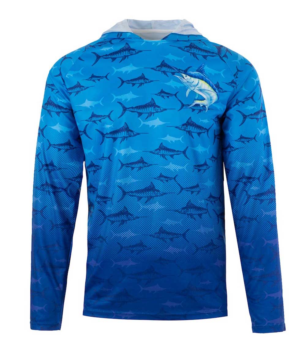 Boys Performance Hoodie Top Fish All Over Print-7623604