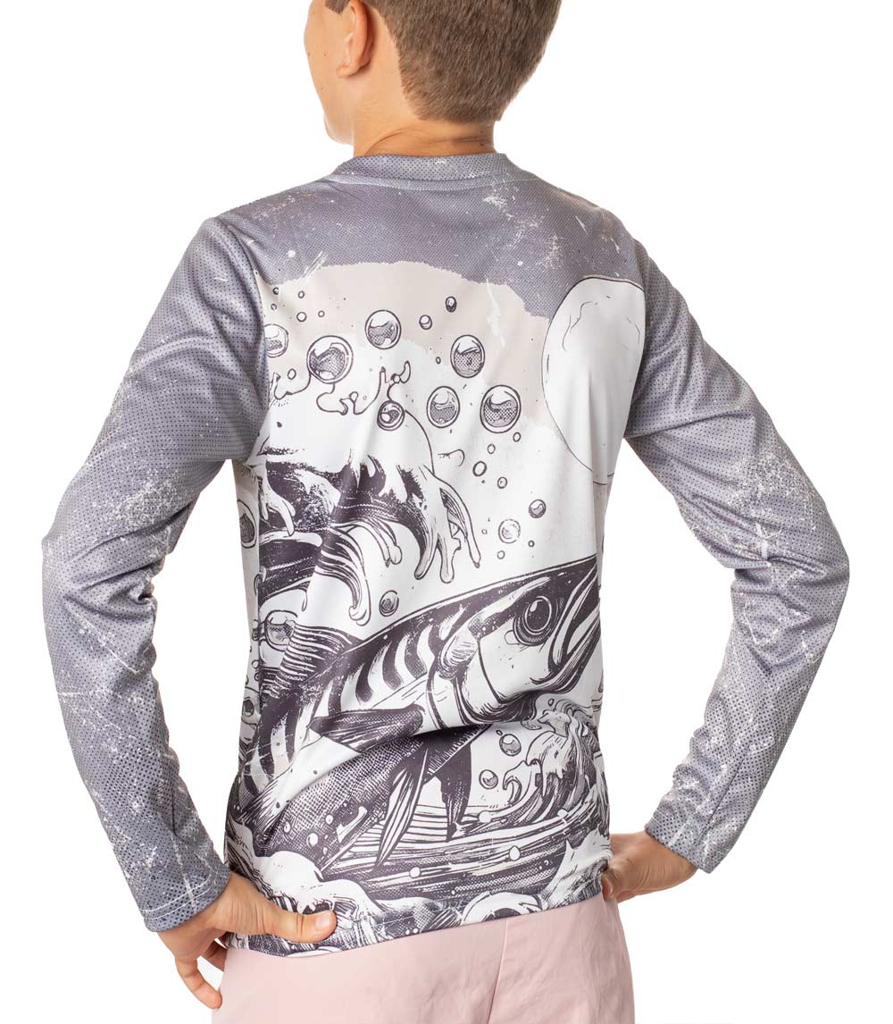 Boys Performance Top Fish Waves Design-7645304