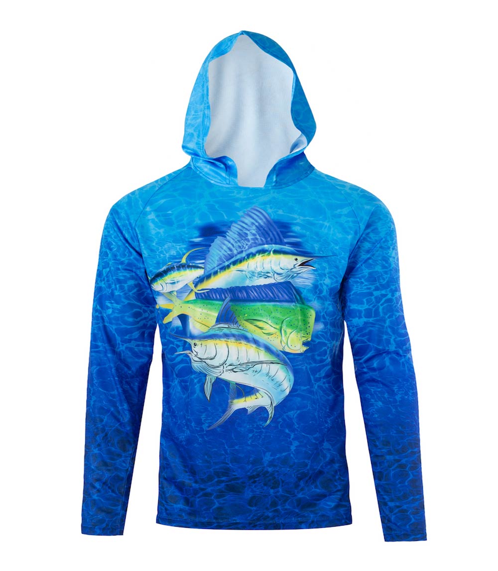 Boys Performance Hoodie Top Fish Print-7648704