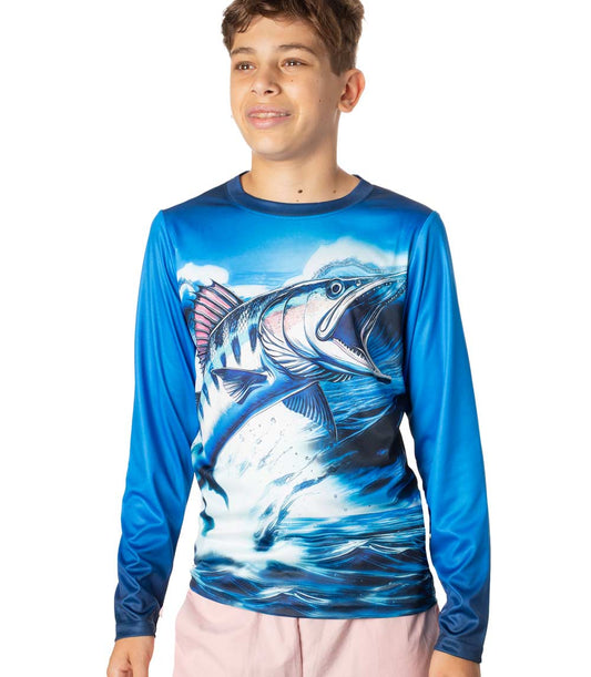 Boys Performance Top Fish Waves Design-7658788