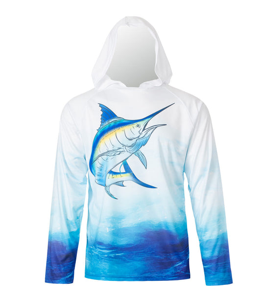 Boys Performance Hoodie Top Marlin Fish Graphic-7660804