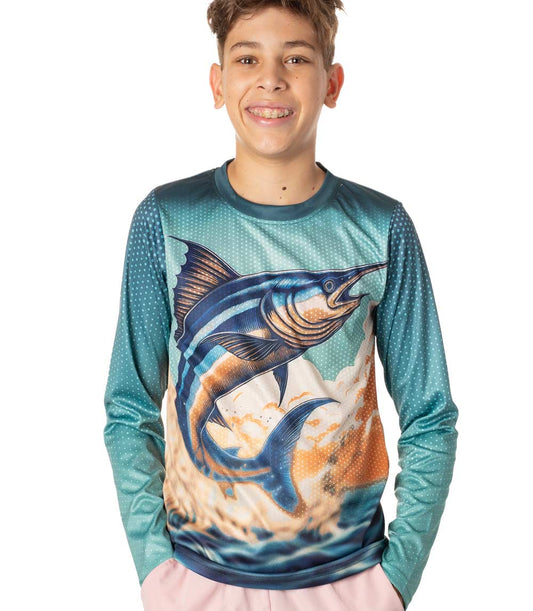 Boys Performance Top Marlin Fish Graphic-7665002