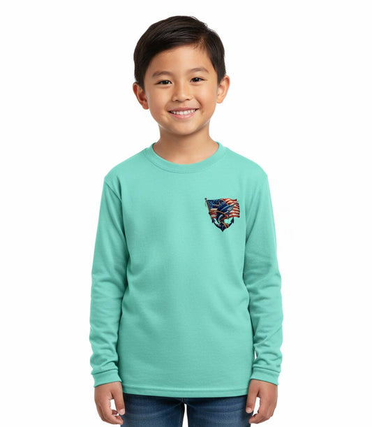 Camiseta de rendimiento para niños con estampado de pez marlín - 7665002
