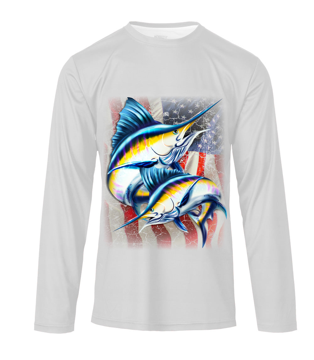 Boys Performance Marlin Fish W USA Flag Graphic-7687504