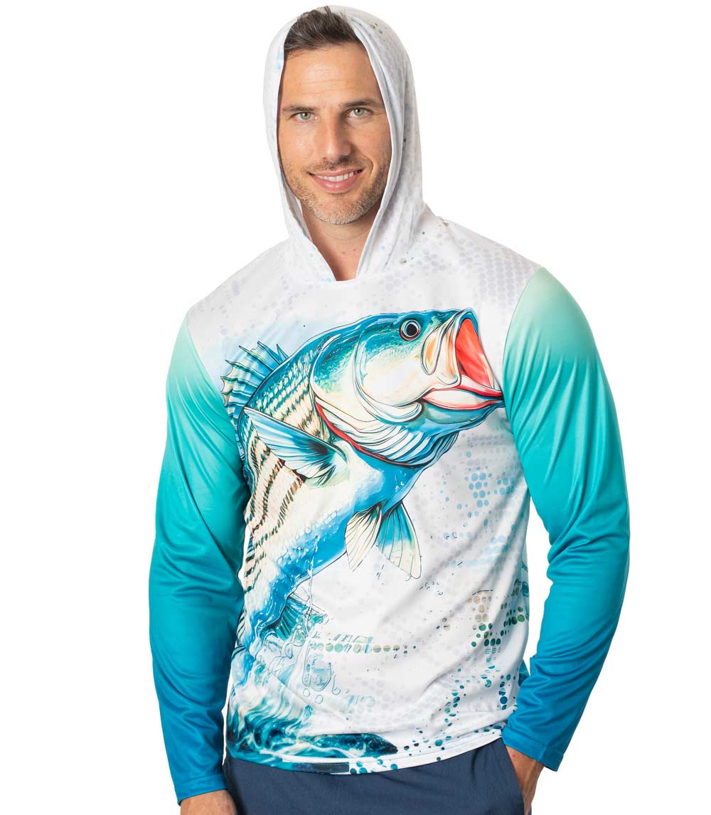 Men Performance Hoodie Top Fish Graphic-7691609