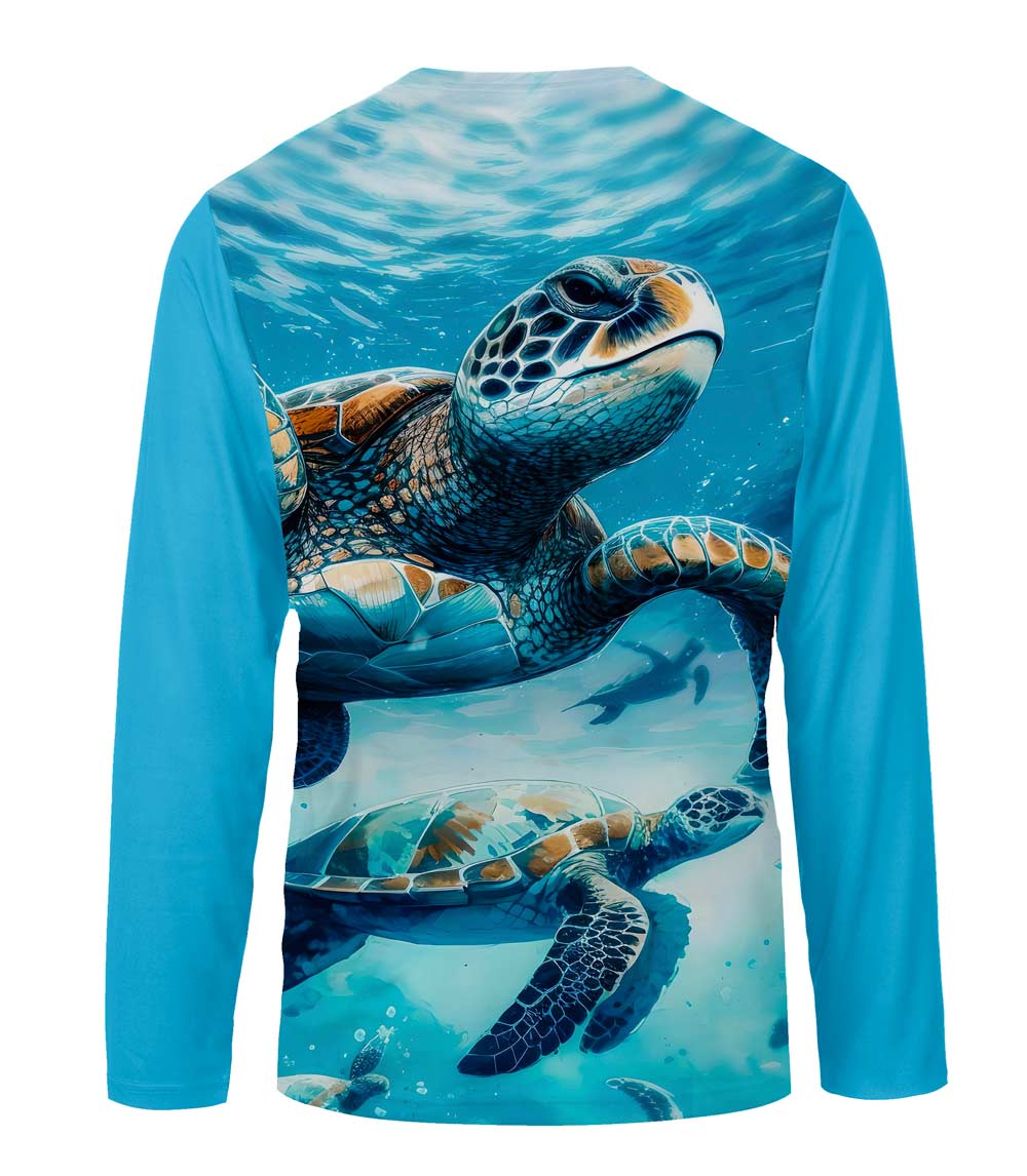 Boys Performance Top Turtles Ocean Blue Graphic-7694788