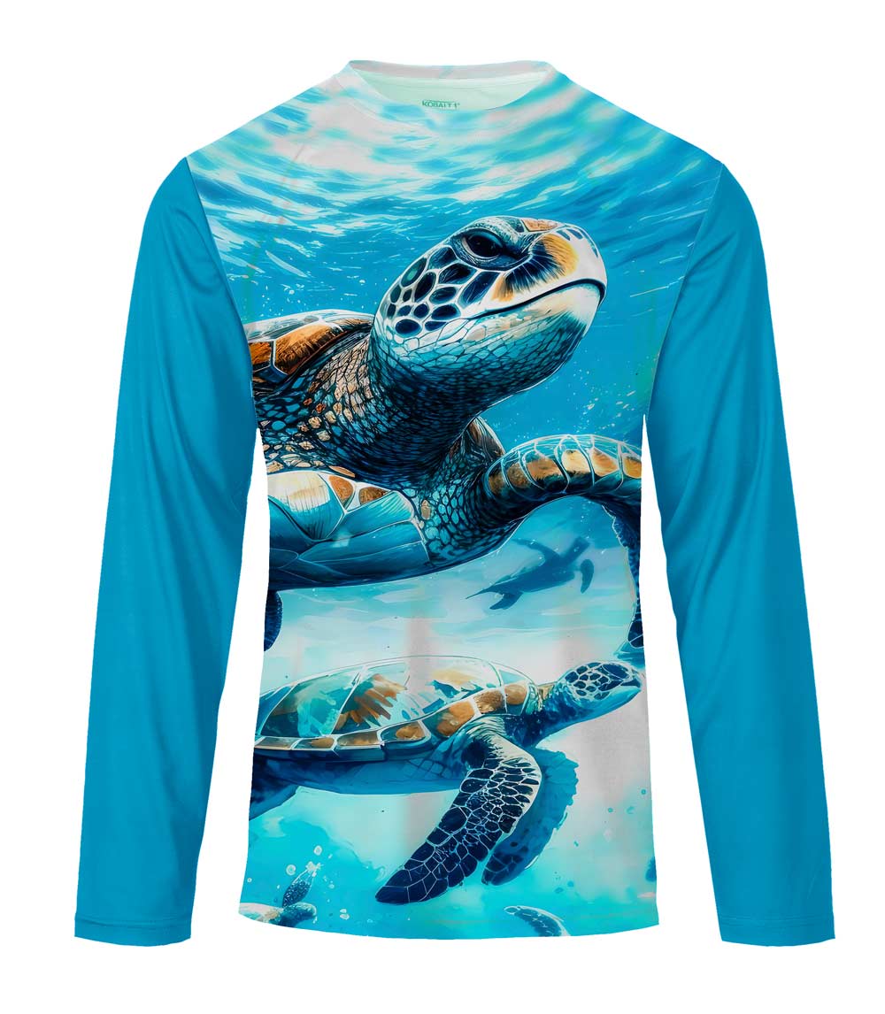 Boys Performance Top Turtles Ocean Blue Graphic-7694788