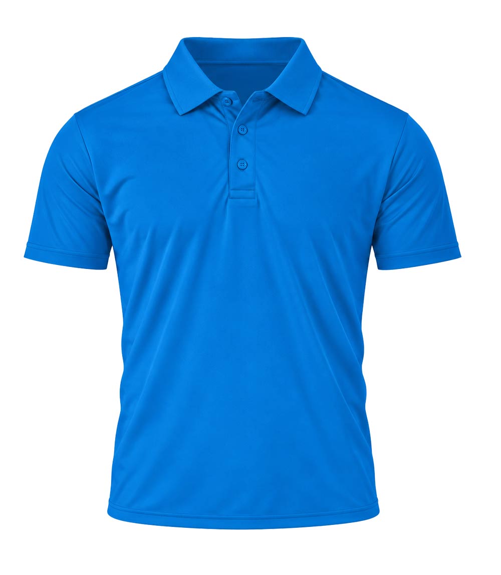 Men Performance Closed Mesh Polo Mid Blue -  7706109