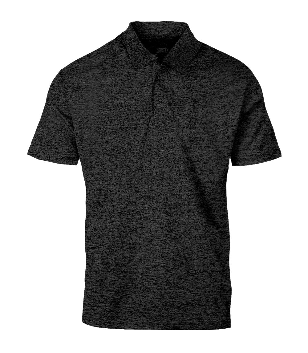 Men Performance Closed Mesh Polo Heather Black - 7718709