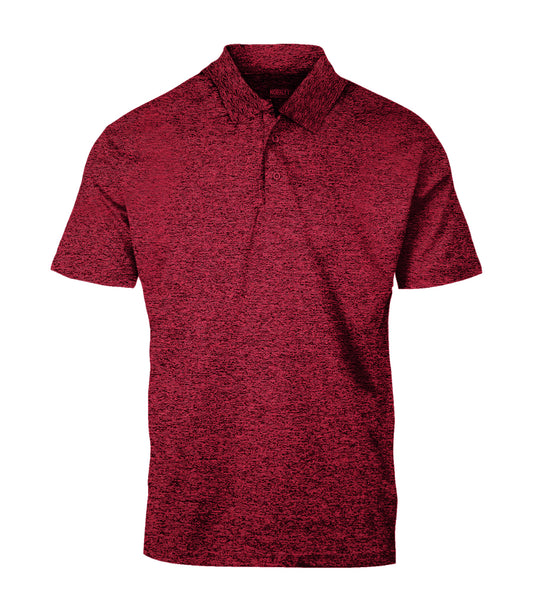 Men Performance Closed Mesh Polo Heather Burgundy - 7729809