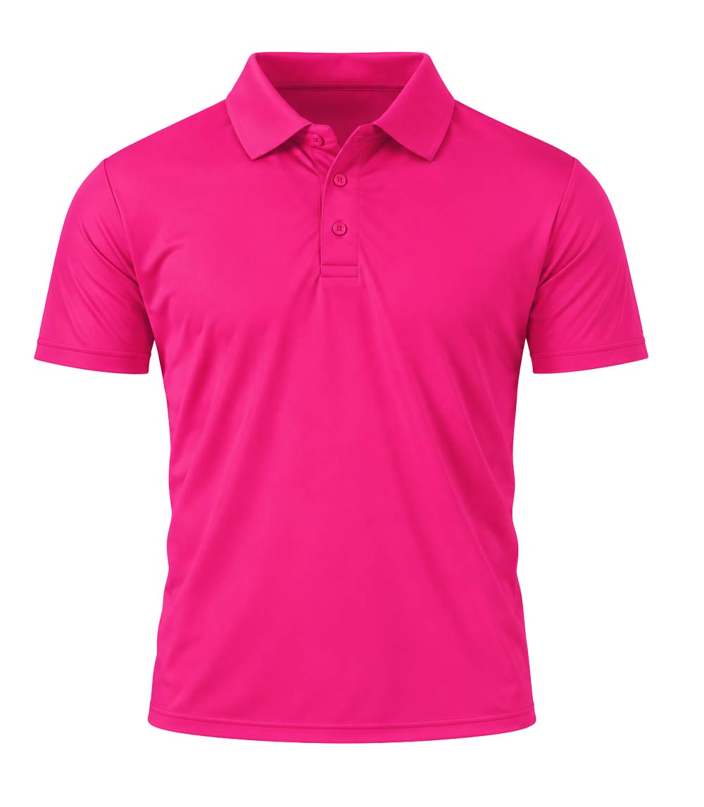 Men Performance Closed Mesh Polo Fuchsia -  7761809