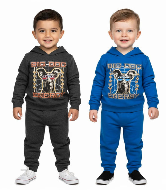 Toddler Boys “Big Dog Energy” Hoodie & Jogger Set – S1OPE Pullover (Style 8128002)