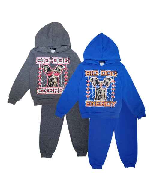 Little Boys 4-7 Doberman Hoodie & Jogger Set – S1OPE “Big Dog Energy” - 8128004