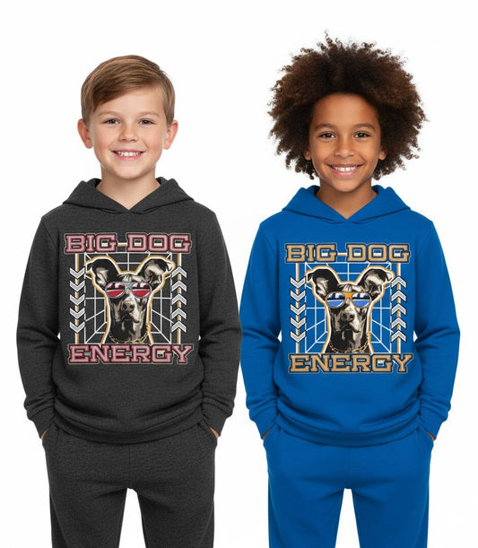 Little Boys 4-7 Doberman Hoodie & Jogger Set – S1OPE “Big Dog Energy” (Style 8128004)