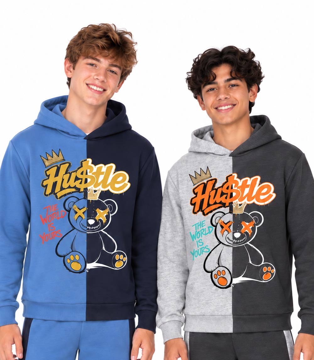 S1OPE Bear Hustle Pull On Hoodie Top & Jogger W Strapping Set – 8179388