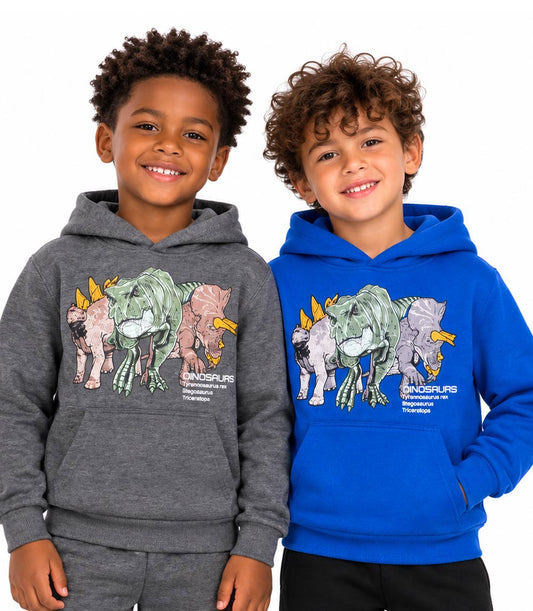 Little Boys 4-7 Dinosaur Hoodie & Jogger Set – S1OPE “Kangaroo Pocket” (Style 8180204)