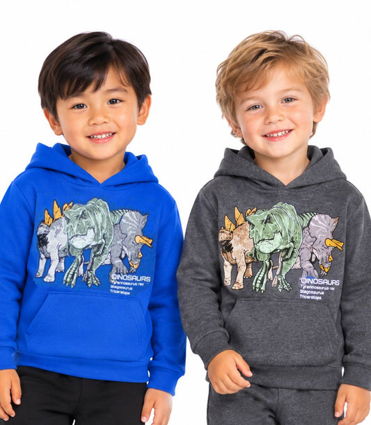 Toddler Boys Dinosaur Hoodie & Jogger Set – S1OPE “Kangaroo Pocket” (Style 8180202)